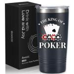 Onebttl Poker Gifts for Men, Unique Poker Player Gifts - The King of Poker - 20oz Tumbler Gifts for Poker Lovers, Birthday Gifts, Christmas Gifts, Gift Box and Card Included