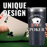 Onebttl Poker Gifts for Men, Unique Poker Player Gifts - The King of Poker - 20oz Tumbler Gifts for Poker Lovers, Birthday Gifts, Christmas Gifts, Gift Box and Card Included