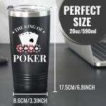 Onebttl Poker Gifts for Men, Unique Poker Player Gifts - The King of Poker - 20oz Tumbler Gifts for Poker Lovers, Birthday Gifts, Christmas Gifts, Gift Box and Card Included