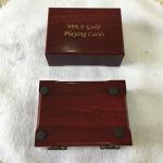 Luxury 24K Gold Foil Poker Playing Cards Deck of Cards with Wooden Gift Box, Premium Waterproof Poker Cards for Party and Card Decks Game, Standard Size