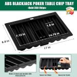 Honoson Poker Chip Tray with 6 Deck Blackjack Shoe and Discard Tray Black Poker Chip Dealer Holder Card Shoe Black Plastic Jack Dispenser Table Set for Casino Game Party Accessories