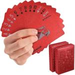 SeptCity Deck of Cards, 2 Pack Plastic Waterproof Playing Cards Poker Set for Casino Games Family Game Night and Theme Parties Christmas Valentine's Day Gift for Men and Women (Red)