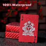 SeptCity Deck of Cards, 2 Pack Plastic Waterproof Playing Cards Poker Set for Casino Games Family Game Night and Theme Parties Christmas Valentine's Day Gift for Men and Women (Red)