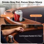 SereneLife 7ft Poker Table for 10 Players - Heavy Duty Oval Texas Hold'em Casino Table for Game Room, 25mm Reinforced Metal Legs, Durable Black PVC Rail, 10 Deep Cup Holders & Professional Layout