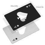 6PCS Poker Card Bottle Openers, Stainless Steel Credit Card Size Beer Bottle Opener - 3 Black & 3 Silver Poker Themed Cap Openers (Ace of Spades Design)