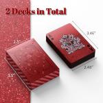 SeptCity Deck of Cards, 2 Pack Plastic Waterproof Playing Cards Poker Set for Casino Games Family Game Night and Theme Parties Christmas Valentine's Day Gift for Men and Women (Red)