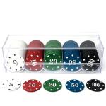 HONGSHUYEE Plastic Poker Chips Set with Storage Box for Blackjack, Texas Hold'em, Night Poker Games(100 Pcs)