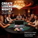 sharkplay 300 Pcs Poker Chips Set for Texas Holdem, 11.5g Clay Chips with Aluminum Carrying Case, Playing Cards & Game Buttons