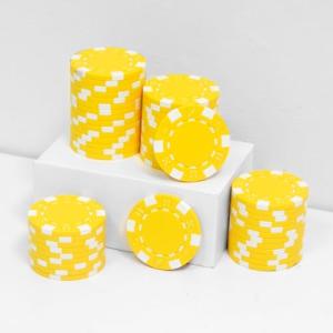 JIESITE 11.5 Gram Poker Chips ABS Monte Carlo Poker Chips Casino Grade Poker Chip for Texas Hold'em, Blackjack,Card Night Poker Games-Pack of 50 (Yellow)
