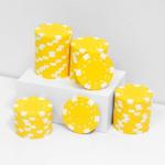 JIESITE 11.5 Gram Poker Chips ABS Monte Carlo Poker Chips Casino Grade Poker Chip for Texas Hold'em, Blackjack,Card Night Poker Games-Pack of 50 (Yellow)