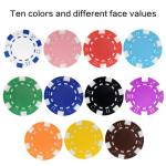 JIESITE 11.5 Gram Poker Chips ABS Monte Carlo Poker Chips Casino Grade Poker Chip for Texas Hold'em, Blackjack,Card Night Poker Games-Pack of 50 (Yellow)