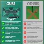 Poker Table Top - Foldable 70" x 35" Texas Hold'em Poker Mat with Non-Slip Backing and Zipper Carrying Bag - Waterproof and Portable Casino Table Topper Card Mat for Home Game Nights Up to 10 Players