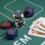 Poker Table Top - Foldable 70" x 35" Texas Hold'em Poker Mat with Non-Slip Backing and Zipper Carrying Bag - Waterproof and Portable Casino Table Topper Card Mat for Home Game Nights Up to 10 Players