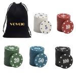 VOVCIG Poker Chips 100PCS Plastic Poker Chips Set 5 Colors for Home Game Poker Nights Party Card Club or Late Night Poker Games Supplies