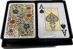 DA VINCI Fiori, Italian 100% Plastic Playing Cards 2 Deck Set, Poker Size Large Print Jumbo Index