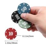 VOVCIG Poker Chips 100PCS Plastic Poker Chips Set 5 Colors for Home Game Poker Nights Party Card Club or Late Night Poker Games Supplies