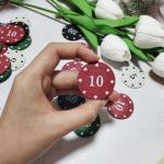 VOVCIG Poker Chips 100PCS Plastic Poker Chips Set 5 Colors for Home Game Poker Nights Party Card Club or Late Night Poker Games Supplies