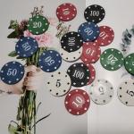 VOVCIG Poker Chips 100PCS Plastic Poker Chips Set 5 Colors for Home Game Poker Nights Party Card Club or Late Night Poker Games Supplies