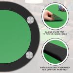 IDEALHOUSE Oval Poker Table with Collapsible Legs, 10 Player Blackjack Gaming Table, Casino Leisure Table with Water-Resistant Cushioned Rail and Stainless Steel Cup Holders,Green