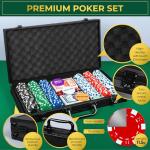 Queensell Poker Set with 300 Poker Chips 11.5 Gram for Texas Holdem – Professional Weight Poker Chips Set with 2 Decks Cards, Big Small Dealer Buttons, and Dices – Premium Poker in Aluminum Case