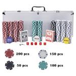 Smartxchoices 500 PCS Poker Chip Set 11.5 Gram Dice Style Clay Casino Poker Chips w/Aluminum Case Cards Dices Blind Button for Texas Holdem Blackjack Gambling