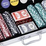 Smartxchoices 500 PCS Poker Chip Set 11.5 Gram Dice Style Clay Casino Poker Chips w/Aluminum Case Cards Dices Blind Button for Texas Holdem Blackjack Gambling