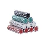 Smartxchoices 500 PCS Poker Chip Set 11.5 Gram Dice Style Clay Casino Poker Chips w/Aluminum Case Cards Dices Blind Button for Texas Holdem Blackjack Gambling