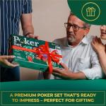 Queensell Poker Set with 300 Poker Chips 11.5 Gram for Texas Holdem – Professional Weight Poker Chips Set with 2 Decks Cards, Big Small Dealer Buttons, and Dices – Premium Poker in Aluminum Case