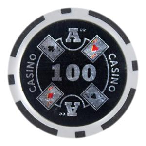 Brybelly Ace Casino Poker Chip Heavyweight 14-gram Clay Composite – Pack of 50 ($100 Black)