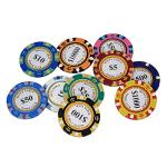 Clay Poker Chips 14 Gram Monte Carlo-Pack of 50 Chips ($5 Red)