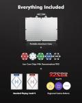HEITOK Poker Chips Set 500pcs, Casino Chips Set with Numbers Aluminum Travel Case, Waterproof of 11.5g Poker Set for Texas Holdem Blackjack Gambling