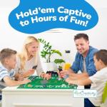 Gamie Texas Holdem Poker Game Set - Includes Hold’em Mat, 2 Card Decks, Chips, Chip Holder and Tin Storage Box - Fun Game Night Supplies - Cool Casino Gift for Kids & Adults