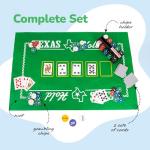 Gamie Texas Holdem Poker Game Set - Includes Hold’em Mat, 2 Card Decks, Chips, Chip Holder and Tin Storage Box - Fun Game Night Supplies - Cool Casino Gift for Kids & Adults