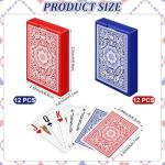 Outus 24 Decks Waterproof Playing Cards Plastic Poker Game Jumbo Index Large Size Waterproof Washable for Texas Holdem Poker Family Game Birthday Party for Beach Pool Camping