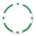 DA VINCI 100 11.5 Gram Blank 8 Stripe Poker Chips for Use with Custom Labels, Make Your Own Personalized Poker Set (Green)