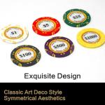 JIESITE 14 Gram Clay Poker Chips Set Texas Hold’em 500PCS Poker Chips Set Numbered Chips with High-End Chip Case and Poker Accessories for Blackjack Poker Games (C 500 PCS)