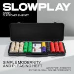 SLOWPLAY Godel 14g Clay Poker Chips Set for Texas Hold’em, 500 PCS [Blank Chips] Features a High-end Chip case with Extra Durable German Polycarbonate Shell, Ideal Gifts for Poker Players