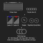 JIESITE 14 Gram Clay Poker Chips Set Texas Hold’em 500PCS Poker Chips Set Numbered Chips with High-End Chip Case and Poker Accessories for Blackjack Poker Games (C 500 PCS)