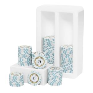 SODFAS 100 Piece Clay Poker Chips 14 Grams Heavyweight Clay Composite Casino 40mm Chips for Texas Hold’em Game Night (A $1)