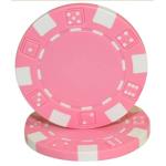 Brybelly 50 Pink Clay Composite Striped Diced 11.5 Gram Poker Chips
