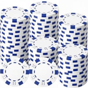 LaRandom 100 Pcs 11.5 Gram Poker Chips ABS Monte Carlo, 40 mm Bingo Chips Tokens Markers Blank Counting Bulk for Blackjack, and Card Night Poker Games(White)