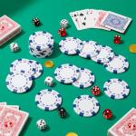 LaRandom 100 Pcs 11.5 Gram Poker Chips ABS Monte Carlo, 40 mm Bingo Chips Tokens Markers Blank Counting Bulk for Blackjack, and Card Night Poker Games(White)