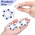 LaRandom 100 Pcs 11.5 Gram Poker Chips ABS Monte Carlo, 40 mm Bingo Chips Tokens Markers Blank Counting Bulk for Blackjack, and Card Night Poker Games(White)