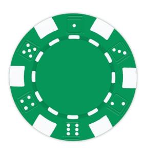 DA VINCI 100 Clay Composite Dice Striped 11.5 gram Poker Chips, Blank Green Chips for Direct UV Print or Hot Stamping (Green)