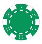 DA VINCI 100 Clay Composite Dice Striped 11.5 gram Poker Chips, Blank Green Chips for Direct UV Print or Hot Stamping (Green)