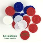 GiftExpress Lot of 300, Plastic Poker Chips for Kids Game Play, Learning Math Counting, Bingo Game, Red, White & Blue 100 pcs ea