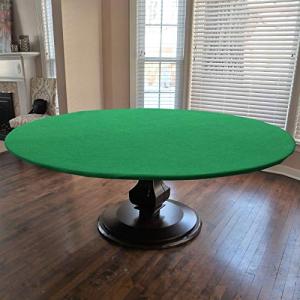 CAIT CHAPMAN HOME COLLECTION Green Felt Game Table Cover Fitting 62"-66" Diameter Round, Hexagon or Octagonal Tables