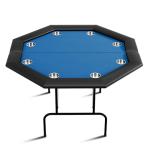 Poker Table with Collapsible Legs, Water-Resistant Cushioned Rail Casino Gaming Table