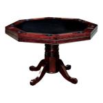 Furniture of America Deaton 48" x 48" Traditional 8-Sided Octagon-Shaped Wood Gaming Table with Inter-Changeable Top, Cupholder, Pedestal Legs, Assembly Required, in Cherry Finish