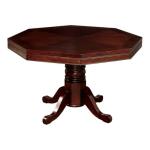 Furniture of America Deaton 48" x 48" Traditional 8-Sided Octagon-Shaped Wood Gaming Table with Inter-Changeable Top, Cupholder, Pedestal Legs, Assembly Required, in Cherry Finish